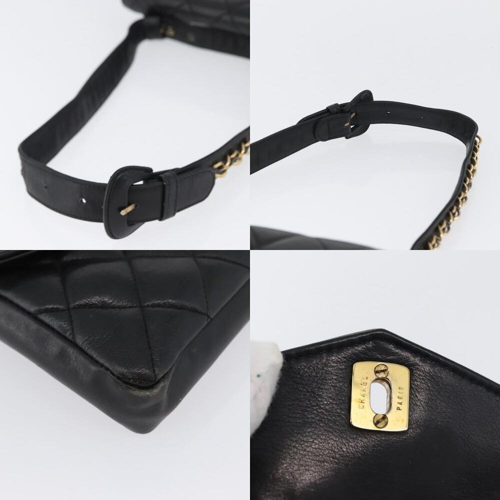 Chanel Matelasse Waist Bag Leather Black Gold CC - Picture 4 of 8